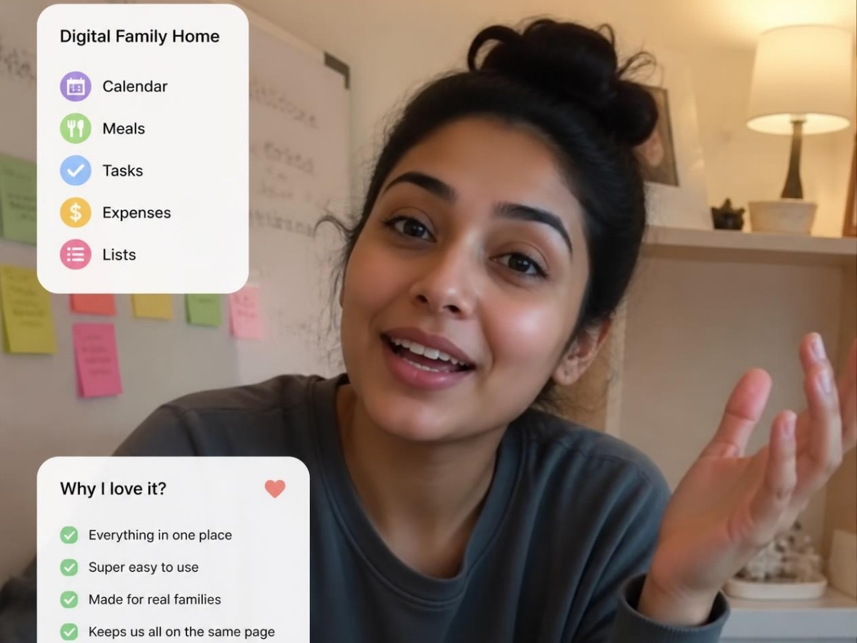 A family using the app together